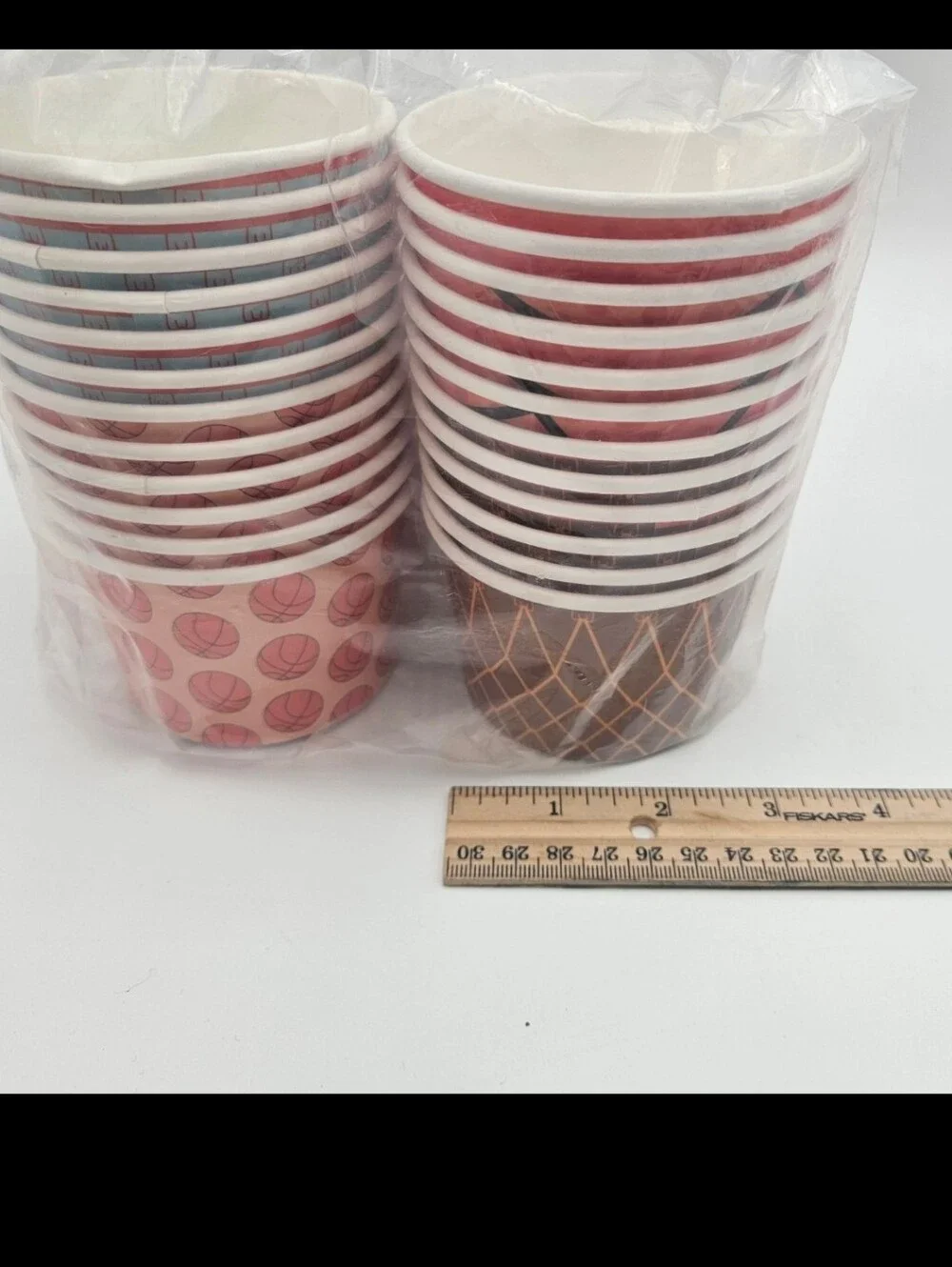 Basketball-Themed Party Snack Cups - Orange & Multicolor 48 Pack